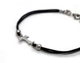 Rhodium überzogenes Sterlingsilber Tau Kreuz Armband, 925 Silber verstellbar Armband, St Franziskus von Assisi, Erstkommunion, Konfirmation Geschenk