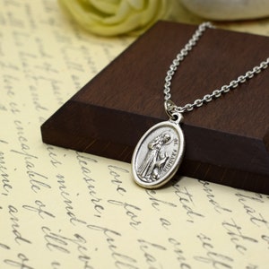 St. Francis and the wolf Medal Necklace - Saint Francis of Assisi Necklace - Patron Saint Necklace - Personalized Italian medal Jewelry