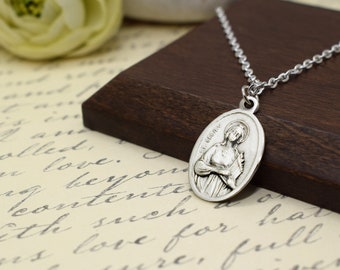 St. Cecilia Medal Necklace - Saint Cecily Necklace - Patron Saint of Musicians, Singers & Church music - Personalized Italian medal Jewelry