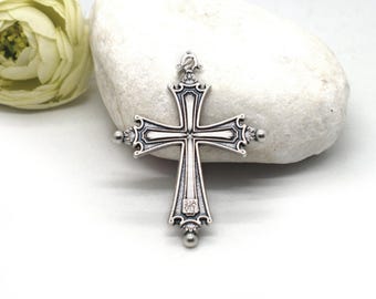 Cruz Peitoral Oficial do Papa Leão XIV | Pingente de Cruz Católica | Colar em Aço Inoxidável | Presente Religioso para Homens e Mulheres