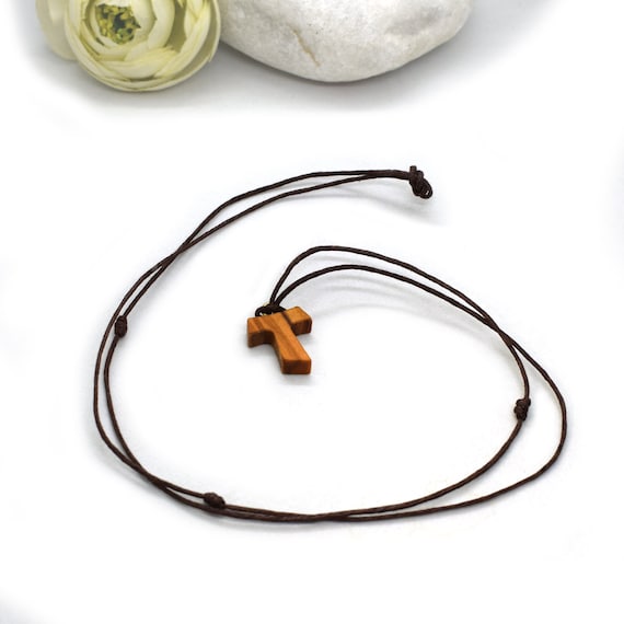 Franziskaner Tau Aus Olivenholz - Handgefertigte Halskette Aus Italien