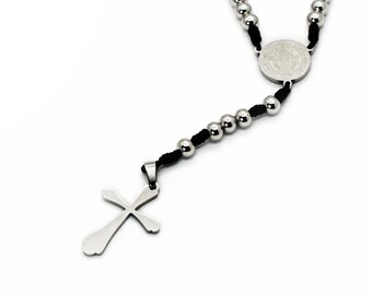 Collana rosario Padre Pio in acciaio inox - Lamù gioielli