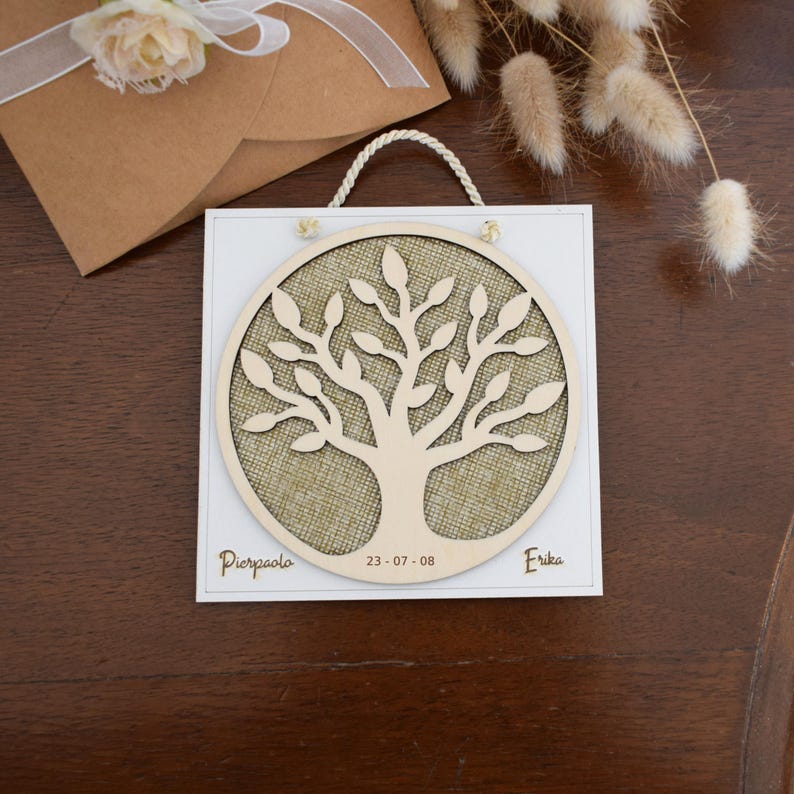 Custom Wooden Tree of Life Wall Art: Personalized Wedding Favor - Etsy