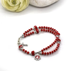 Rosary Bracelet, crystal bracelet, Catholic Rosary with Miraculous medal, Beaded bracelet, Blessed Virgin Mary Bracelet, Catholic gift