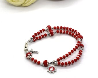 Kristall Rosenkranz Armband: Wunderbare Medaille, katholisches Geschenk