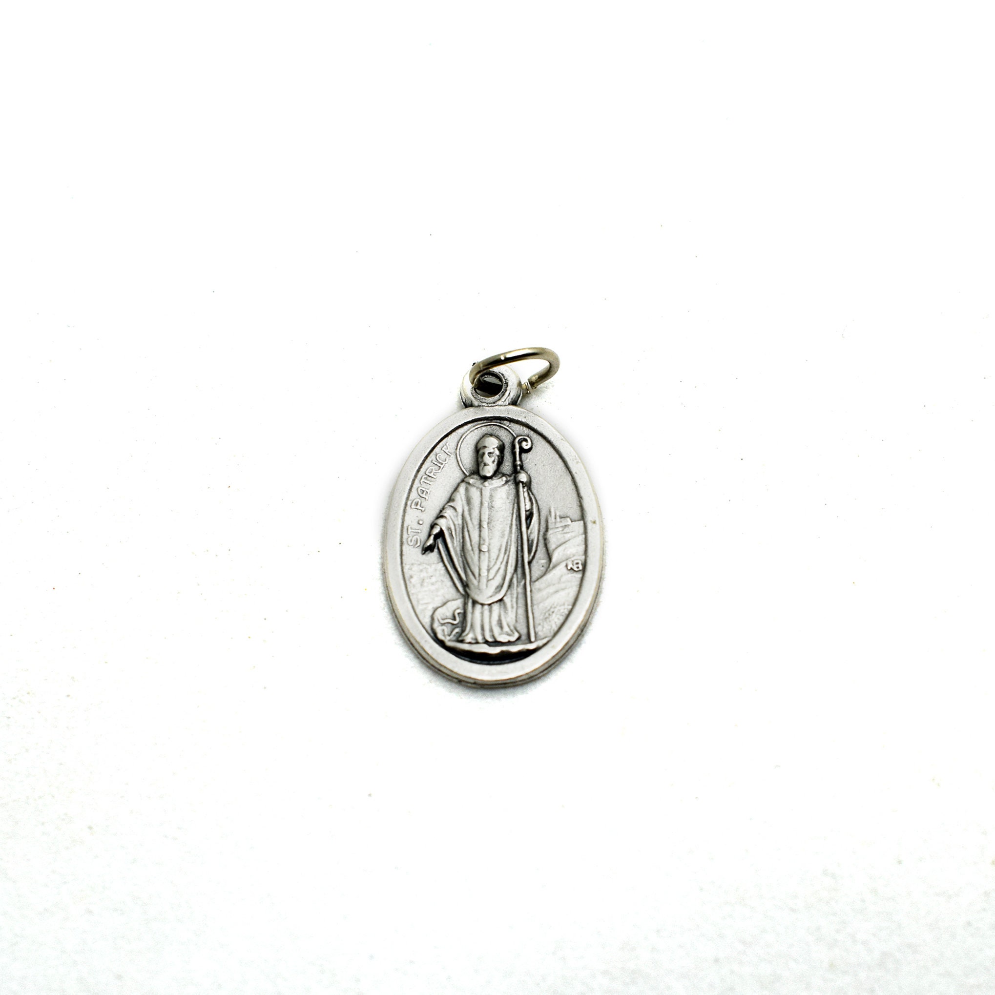 St. Patrick Medaillon-Halskette Für Männer – Titanstahl-Anhänger, Christliches Amulett, 60 Cm Kette