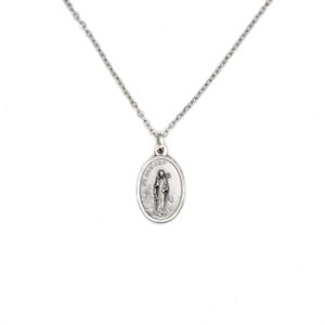 Stainless Steel Necklace with Saint Bridget of Sweden Medal – Custom Length Catholic Pendant, Religious Jewelry, Gift for Her or Him