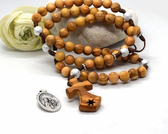 Carmelite Rosary: Olive Wood Brigittine Crown Chaplet, Six Decade Rosary
