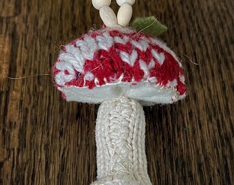 sweater mushroom ornament