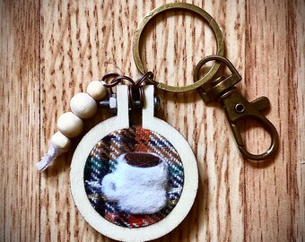 mini coffee mug key chain