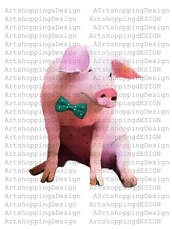 Download Pig Sow For Sublimation Designs Download With Papillon For Boy Etsy