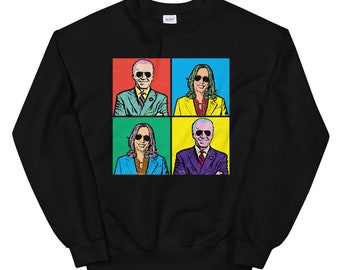 Joe Biden Kamala Harris Pop Art Victory Unisex Sweatshirt, Democrat, Herstory, The Future Is Female, VEEP, 2020 Andy Warhol