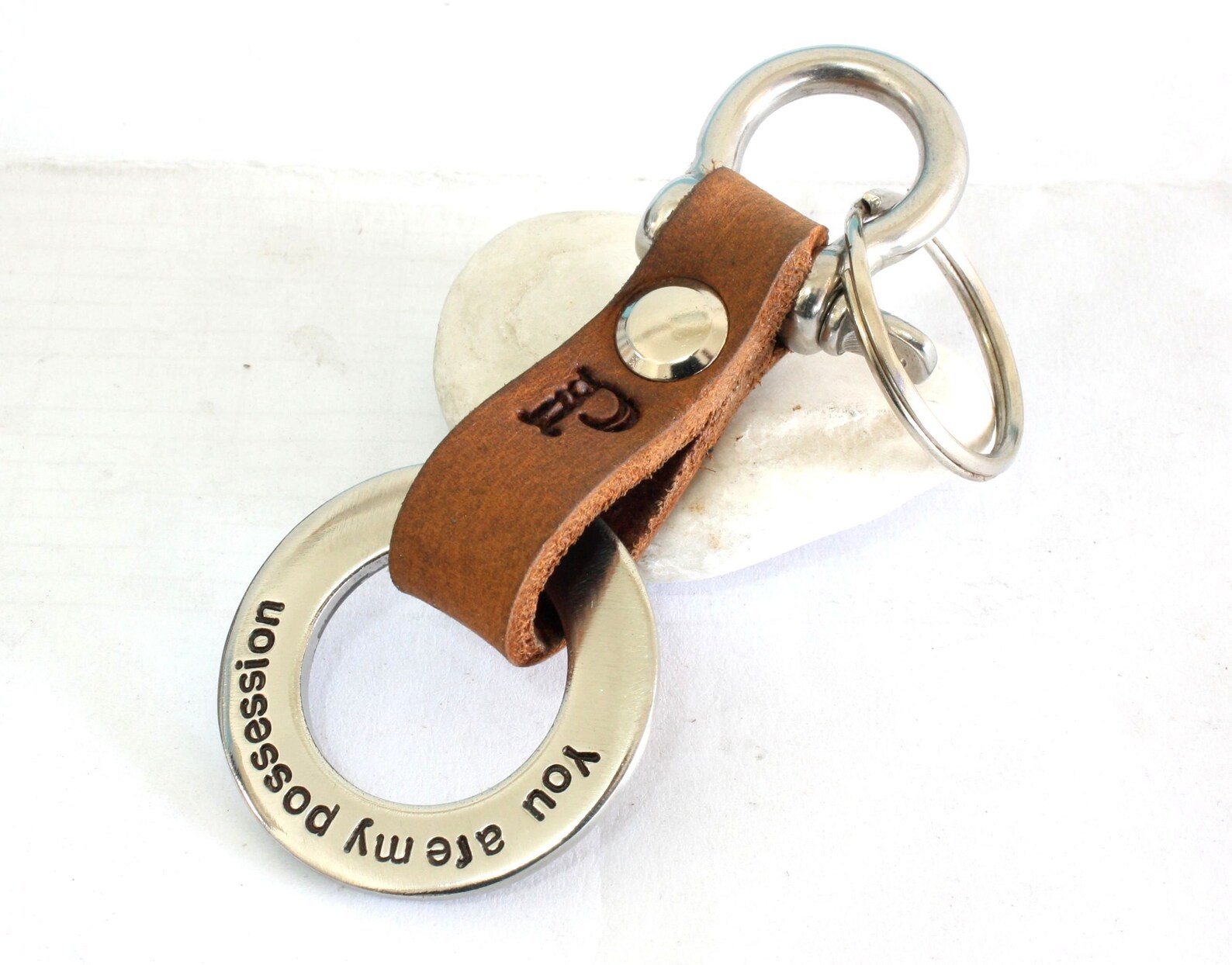 Personalized Mens Keychaincustom Leather Keychaincustom Etsy
