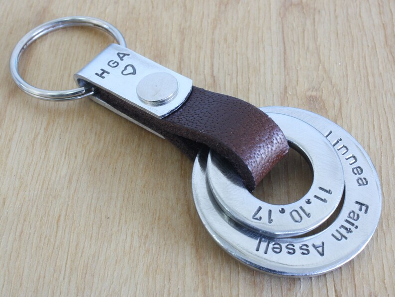 Personalized Keychain, personalized mens keychain,Personalized leather Keychain, Keychain,Personalized Gift,wedding anniversary keychain image 8