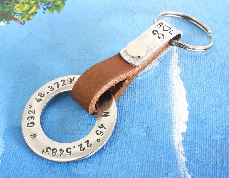 leather coordinate keychain