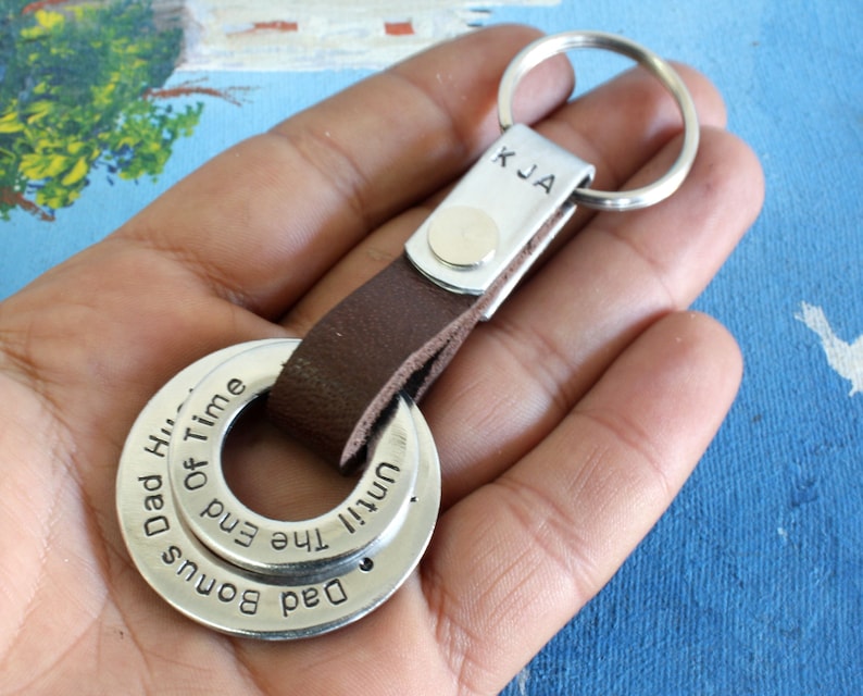 Custom Personalized Leather Keychain Personalized Mens Etsy