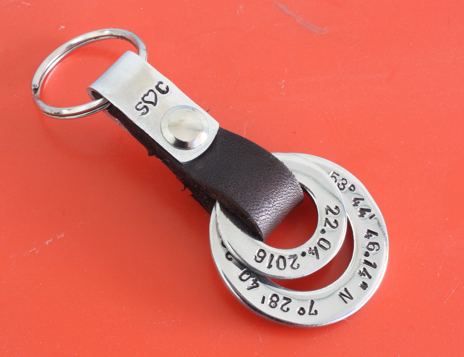 Custom Personalized Leather Keychain Personalized Mens Etsy