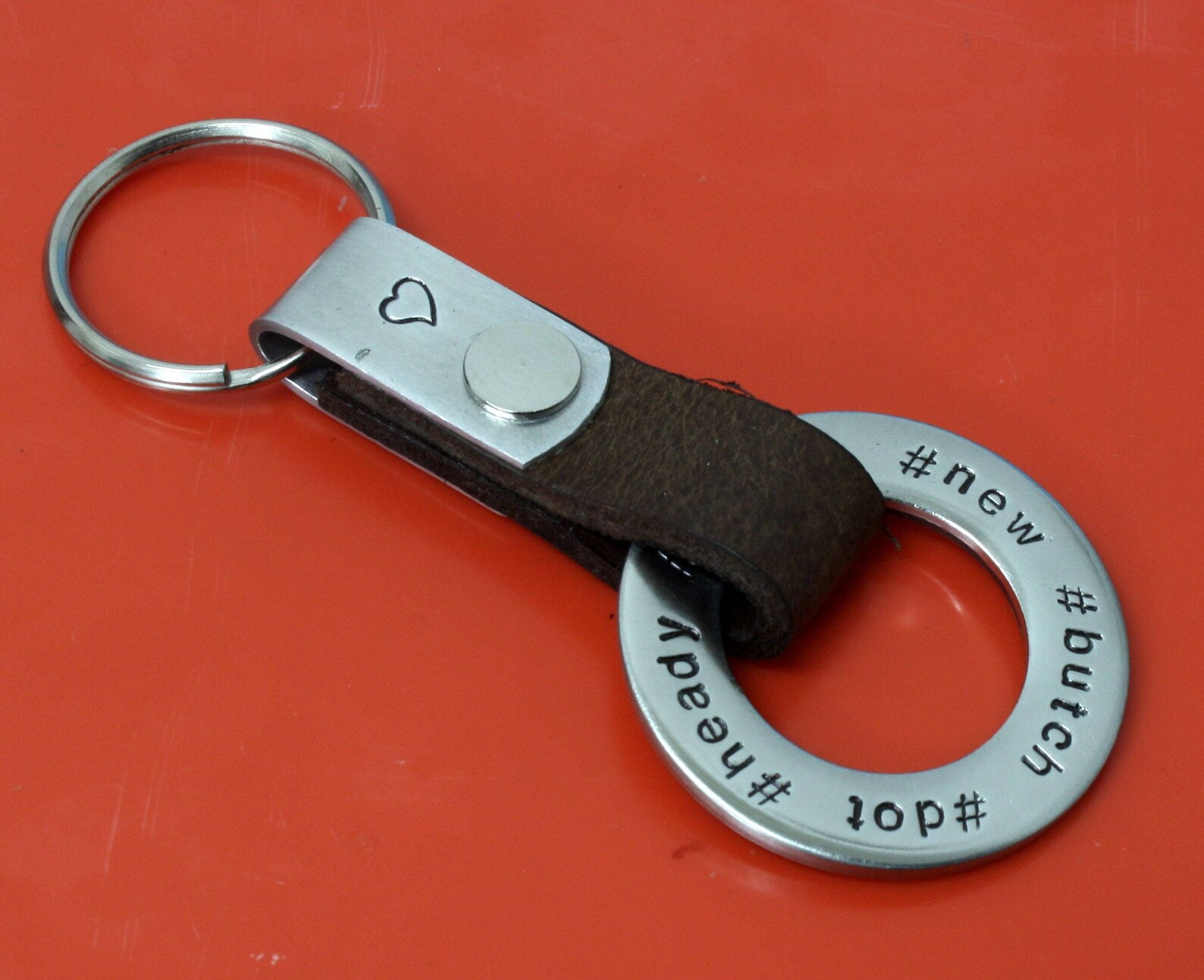 Personalized Mens Leather Keychain Customized Mens Etsy