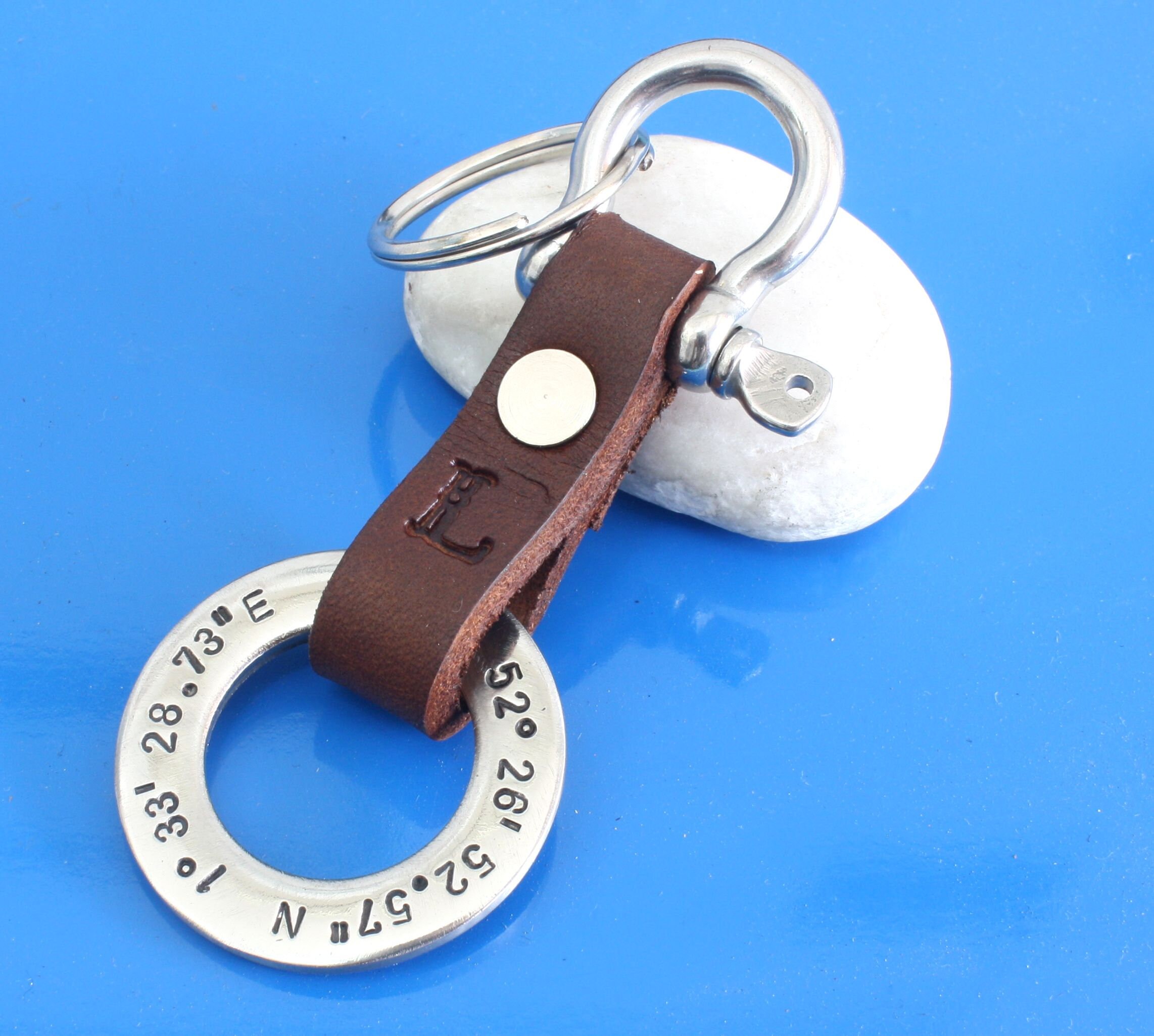 Personalized Mens Keychaincustom Leather Keychaincustom Etsy