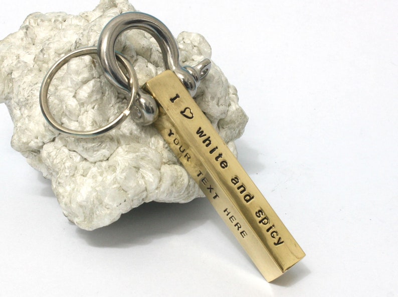 Personalized Brass Bar Keychain with Omega TopPersonalized Etsy