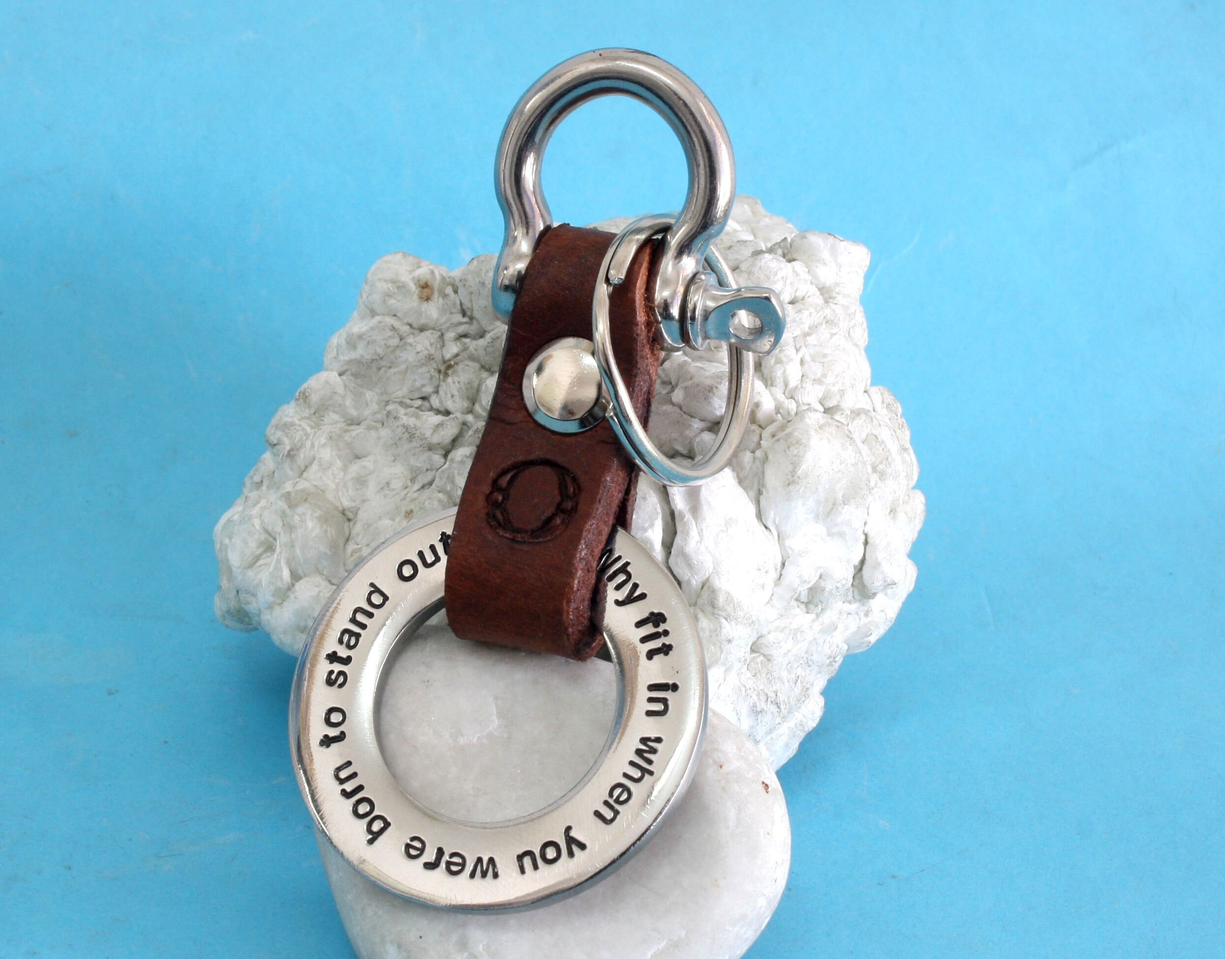 Personalized Mens Keychaincustom Leather Keychaincustom Etsy