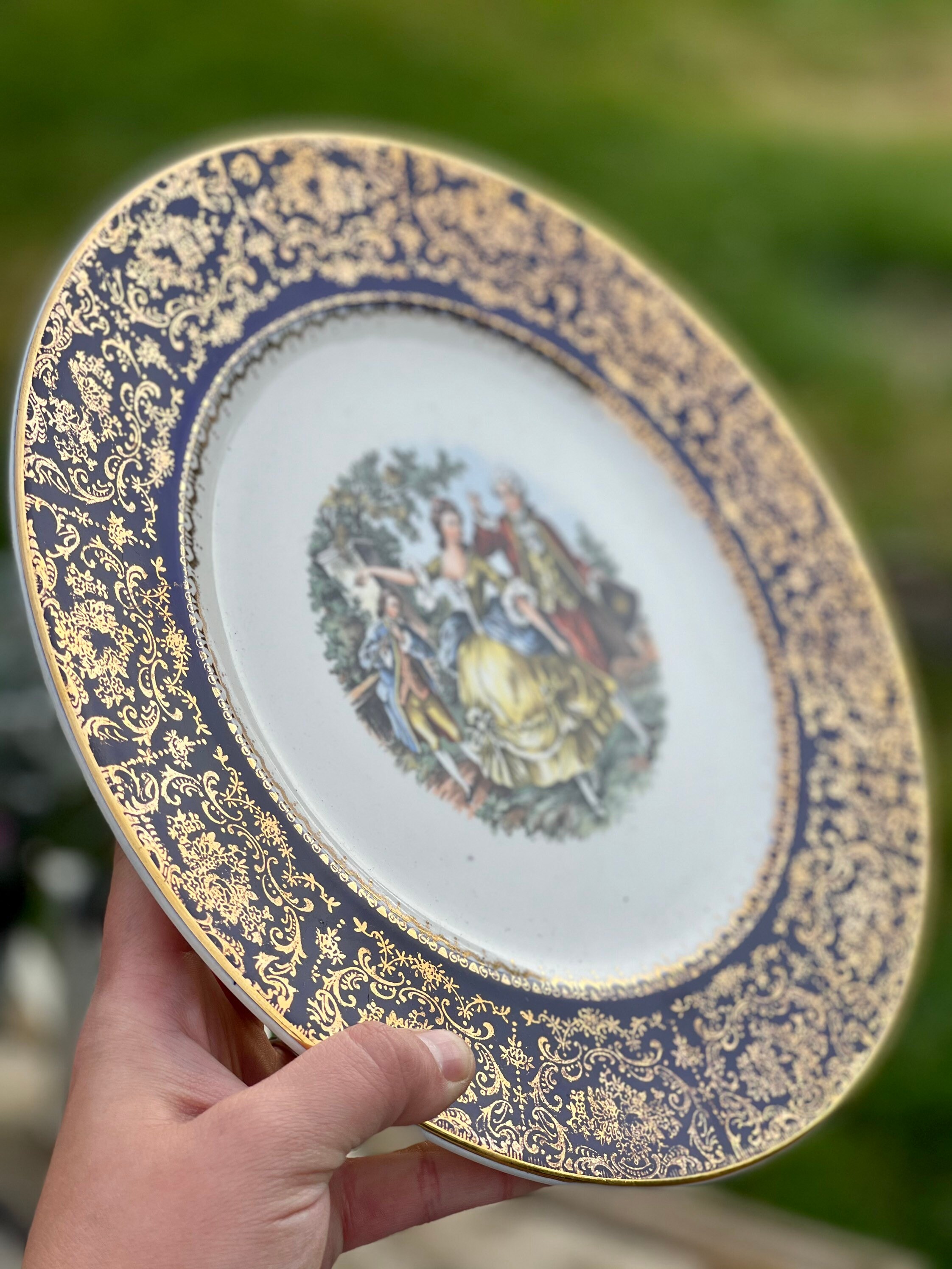 Antique Imperial Service Plate 23K Gold Trim Salem China Co Etsy