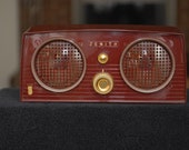 Vintage Art Deco Retro 1950s Mid-Century Zenith Burgundy Red Radio - Unique and Working