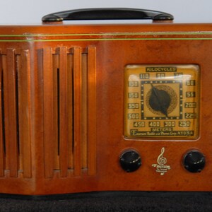 Vintage 1930s Antique Emerson Ingraham Wood Vacuum Tube Radio - Outstanding and Working bild 8