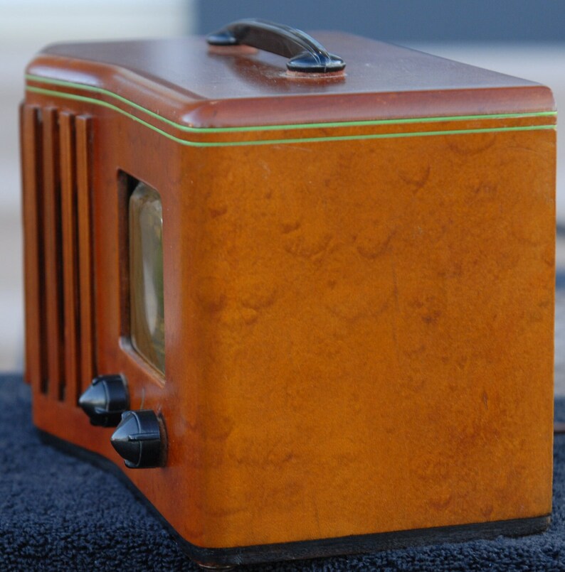 Vintage 1930s Antique Emerson Ingraham Wood Vacuum Tube Radio - Outstanding and Working bild 5