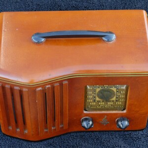 Vintage 1930s Antique Emerson Ingraham Wood Vacuum Tube Radio - Outstanding and Working bild 4
