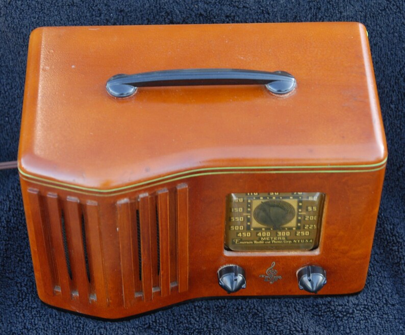 Vintage 1930s Antique Emerson Ingraham Wood Vacuum Tube Radio - Outstanding and Working bild 4