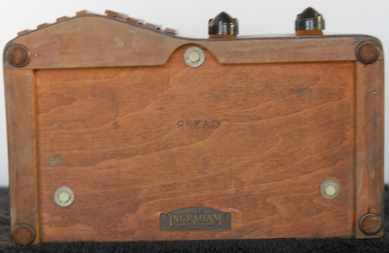 Vintage 1930s Antique Emerson Ingraham Wood Vacuum Tube Radio - Outstanding and Working bild 7