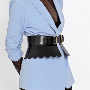 Schwarz Leder Schößchen Korsett Gürtel