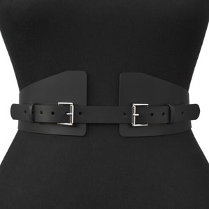 Black Leather Belt, Double Buckle Belt, Thin Leather Belt, High Waisted Belt, Harness Belt, Festival Belt