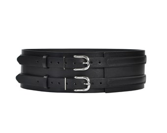 Wide Leather Belt Women, Wide Black Leather Belt, Wide Belts for Women, Leather Corset Belt, Plus Size Belt