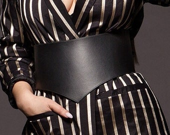 Wide Leather Belt Women, Wide Black Leather Belt, Wide Belts for Women, Wide Black Belt, Plus Size Belt, Leather Corset Belt