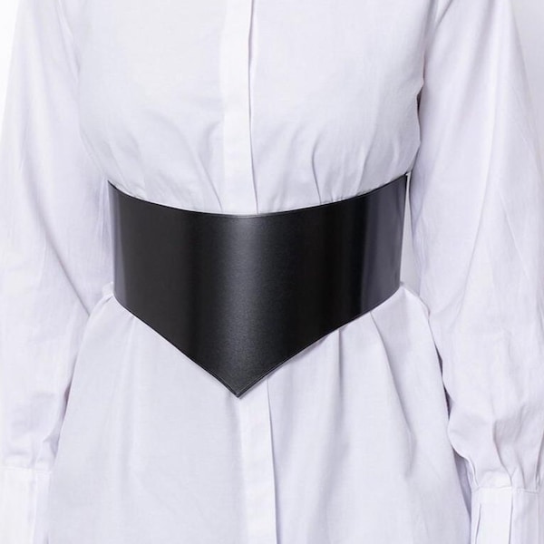 Black Leather Corset Belt