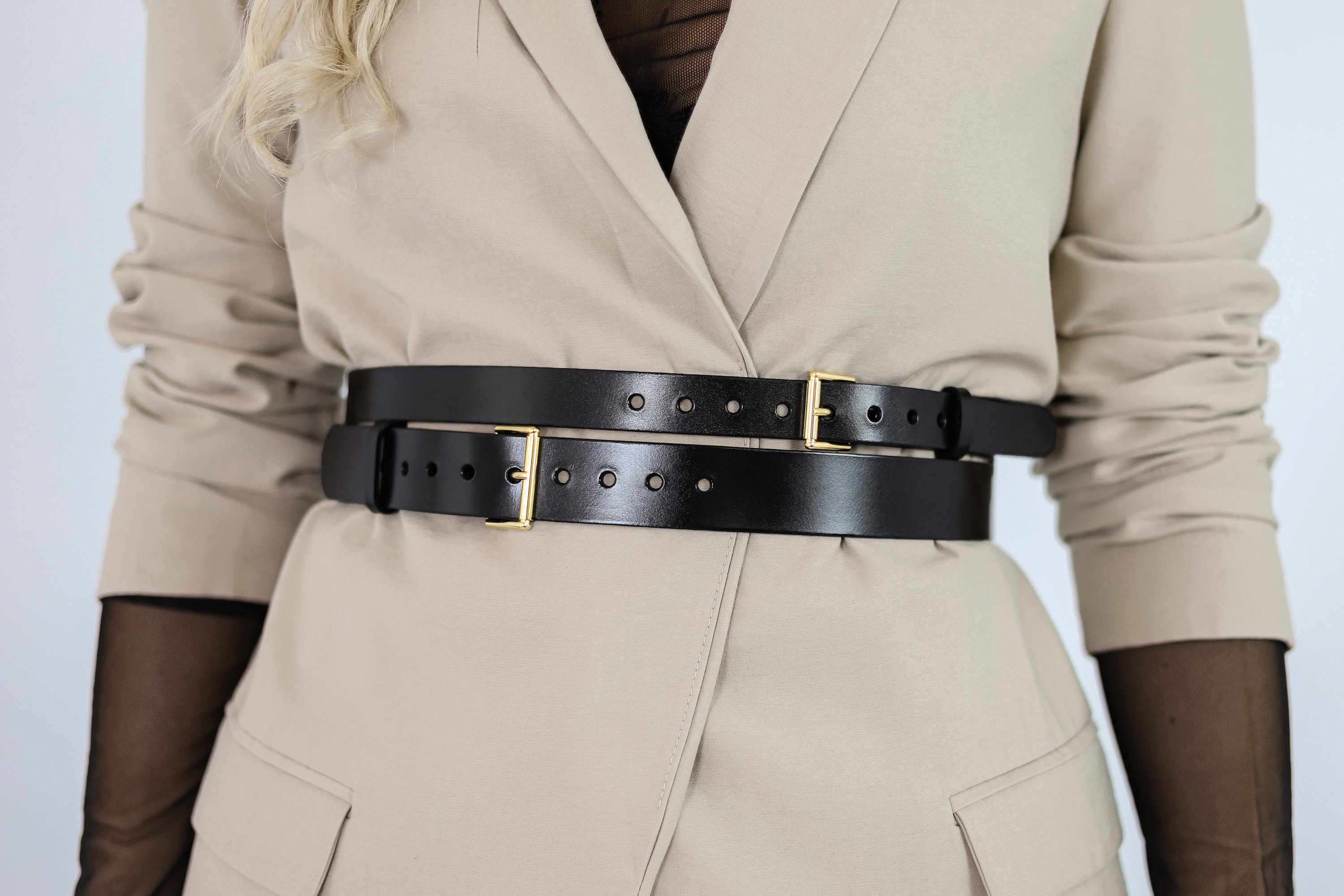 Wide Leather Waist Belt, Plus Size Belt,fashion Dress Black Belt, Double  Buckle Belt -  Norway