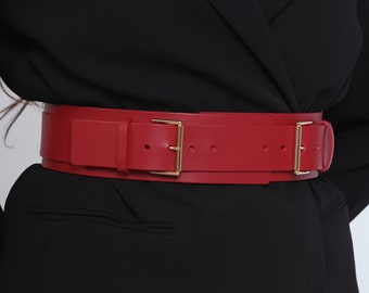 XXS - 5XL Red Patent Leather Slimming Corset Belt, Plus Size  display picture 2