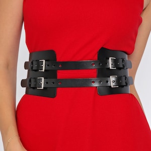 Wide Leather Belt Women, Wide Black Leather Belt, Wide Belts for Women, Plus Size Belt, Leather Corset Belt