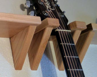 Maple Guitar Wall Hanger, Thoughtful and Useful Christmas Gift for Musician Buddy, Guitarist Friend, Band Member, Solid Wood Construction