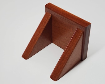 Mahogany Trophy Shelf, Small, Compact, 4.75 Inch, Narrow, Removable Wall Shelving, Keyhole Mount for Concealing Fasteners, Figurine Display