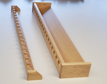 Fishing Rod Rack, Solid Maple, Large Capacity Custom Size Compact Wall Mount Pole Holder, Birthday Gift for Boyfriend, Husband, Fisherman