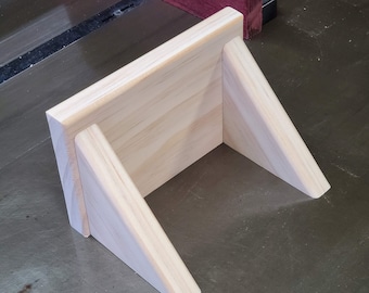 Pine Wood Phone Charging or Speaker Storage Shelf: Bedside Wall Mount (6 Inch Unfinished)