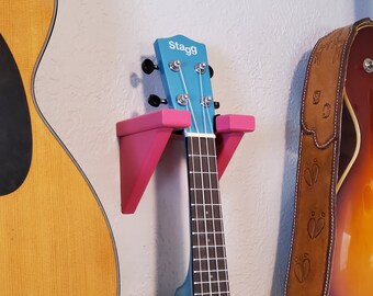 Pink Ukulele Hanger, Girly Birthday Gift for Daughter, Anniversary Gift for Wife, Home Decor Accent Piece, Instrument Wall Storage Hook