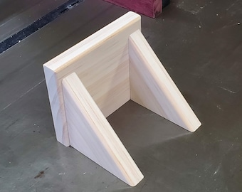 Small Trophy Display Shelf, 4.75 Inch, Wall Mount for Bedside, Office Desk Cubicle, Unfinished Solid Pine Wood, Lil Bluetooth Speaker Stand