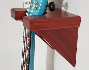 Ukulele Hanger, Padauk Wall Hook for Mandolin, Gift for Boy or Girl Musician, Banjo Player, Back to School Bedroom Prep