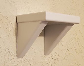 White Shelf, Small Wall Mount 4.75" Office Supply Holder, Desk Accessories, Fall Home Decor, Small Speaker Stand, Jewelry or Knife Display