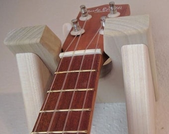 Ukulele Wall Hanger, Solid Wood Instrument Storage & Display Hook