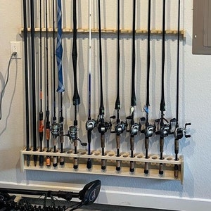 Single Fishing Pole Holder, Tiny Wall Mount Rod Rack, Walking Stick, Cane  Holder, Tackle Storage for the Office, Beach House, River Cabin -   Finland